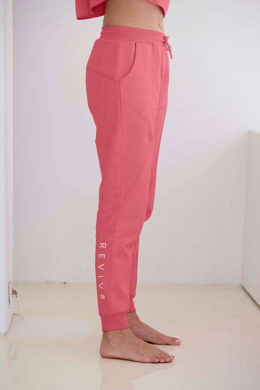 High Waisted Jogger - Dusty Rose